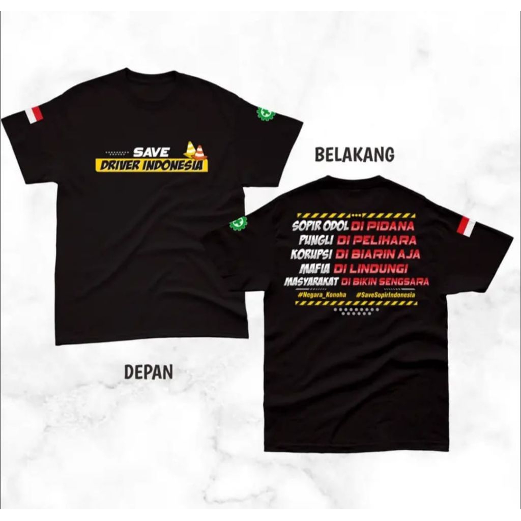 KAOS DISTRO SAVE DRIVER INDO VIRAL KEKINIAN SOPIR ODOL