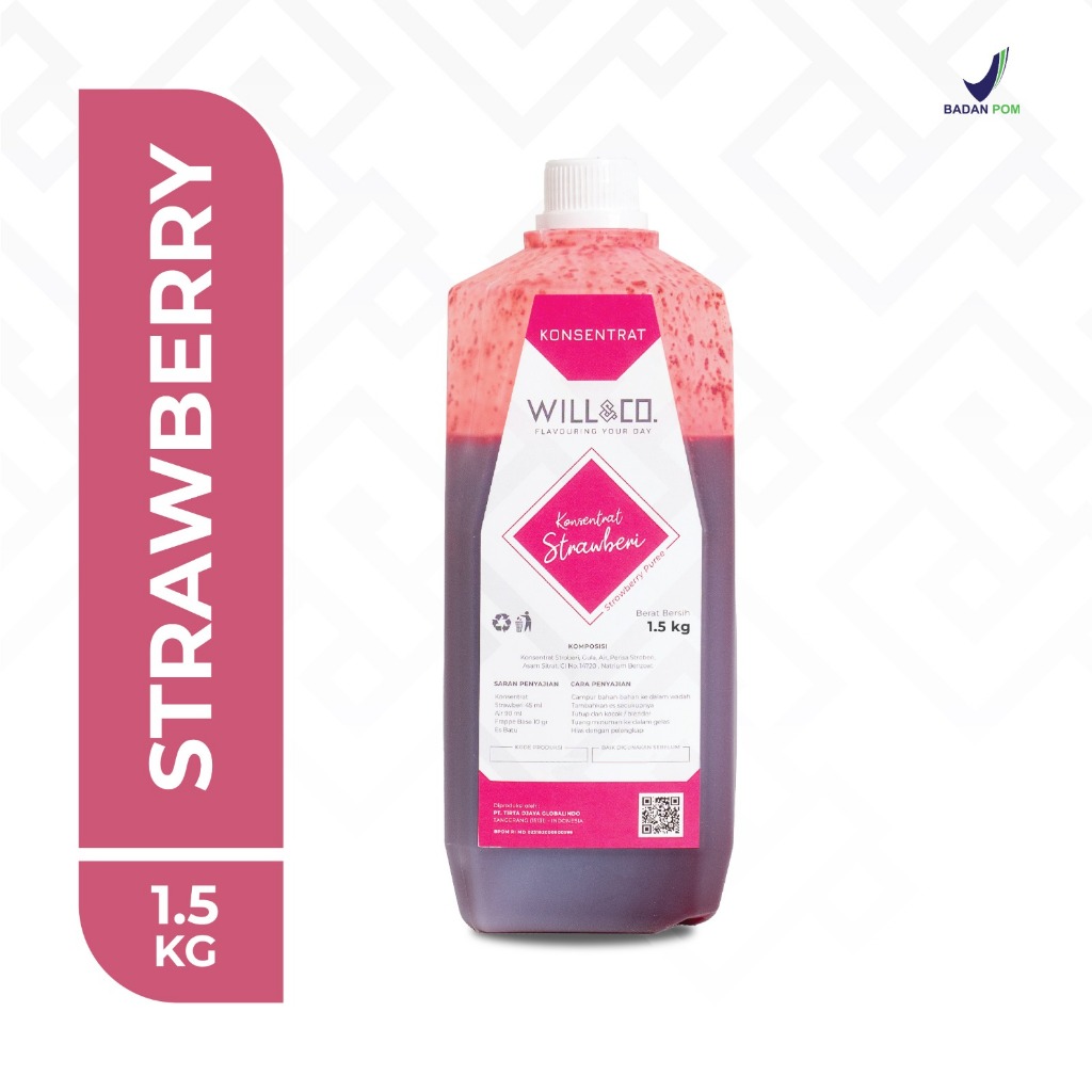 

Will&co Strawberry Puree Premium - Untuk Minuman & Ice Blend 1,5liter