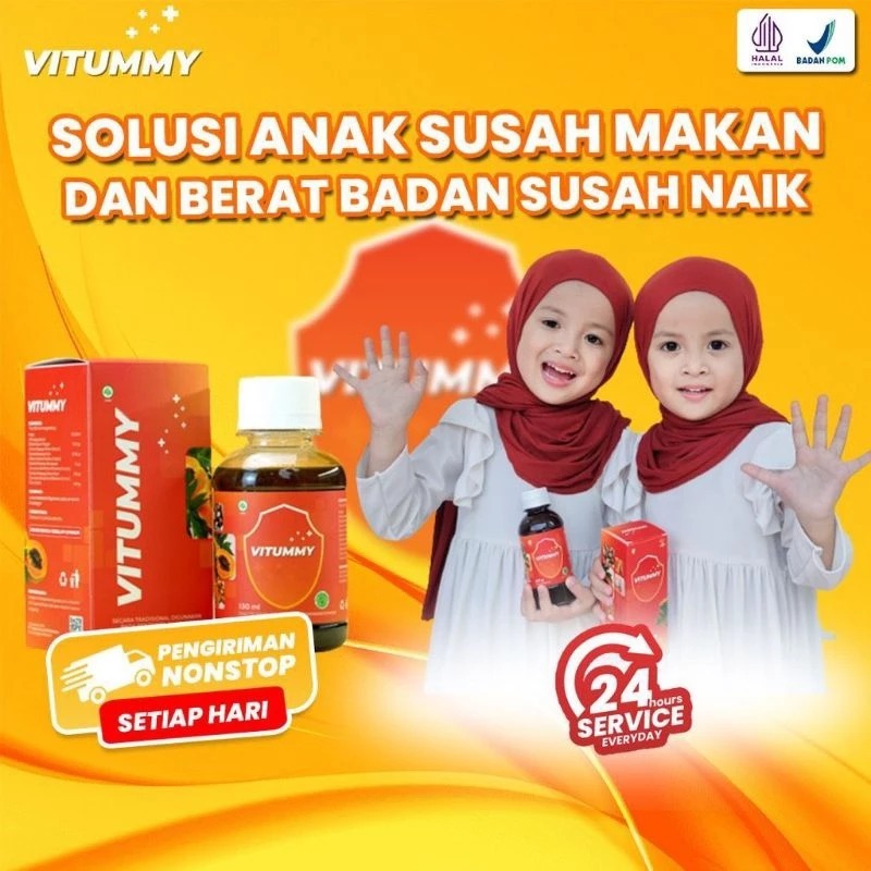 

Vitummy Vitamin Penambah Nafsu Makan Anak Madu Anak Cacingan Madu Gemuk Vitamin Otak Original