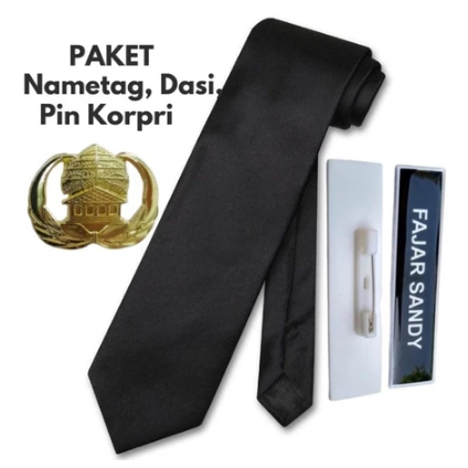 

Paket Name Tag ASN PNS (Nametag Akrilik Pin Korpri Kuningan Dan Dasi Hitam Polos)