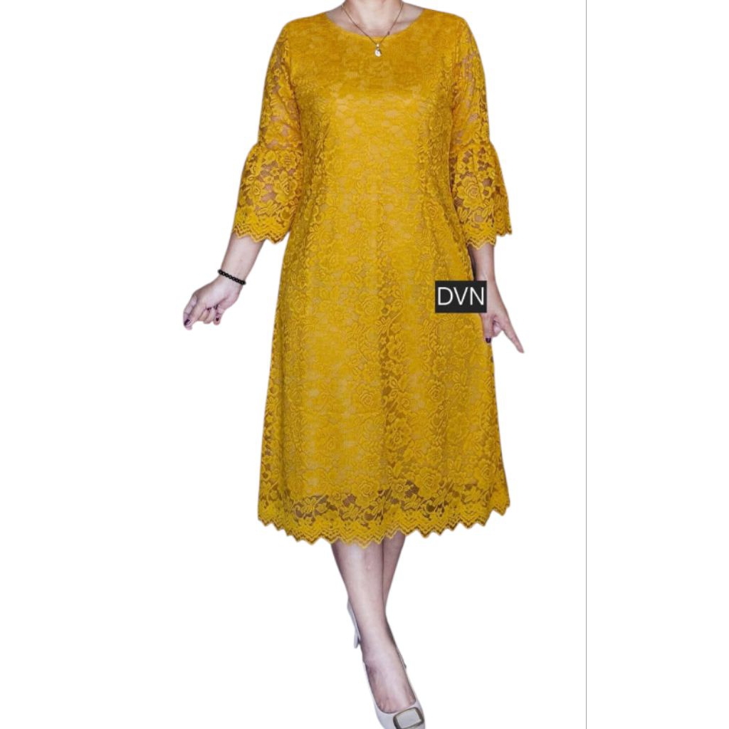 Dress Brokat Natal Kekinian / Gaun Pesta / Dress Kebaya Modern Miss Nauli – Bisa Custom Warna & Size