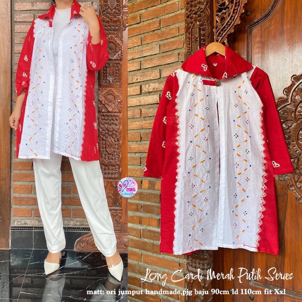 Goenzshop Cardigan Batik Merah Putih