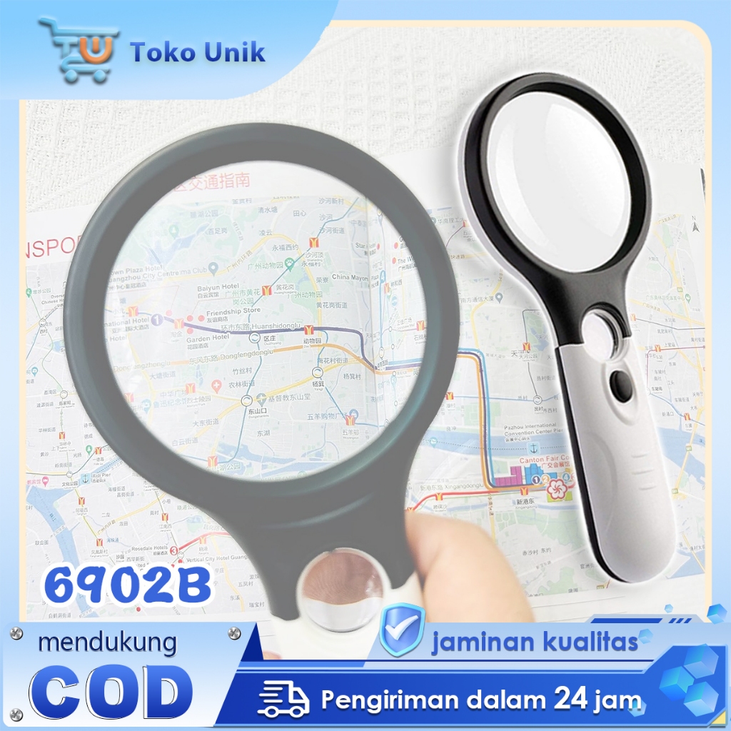 

Kaca Pembesar 2in1 Loupe Dengan Lampu 3 LED Loop Magnifying Glass Alat Bantu Baca Definisi Tinggi