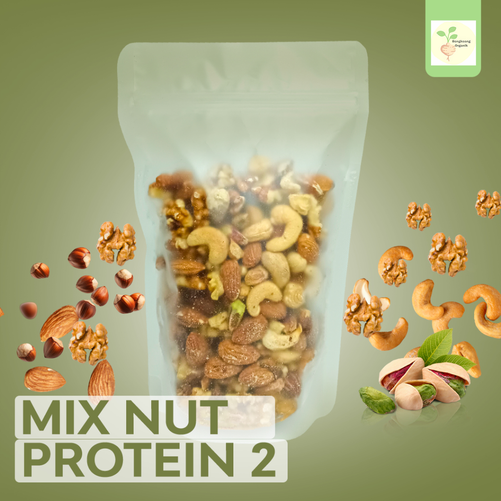 

MIX NUT PROTEIN 1Kg - Kacang Almond, Mede, Walnut, Pistachio, Hazelnut