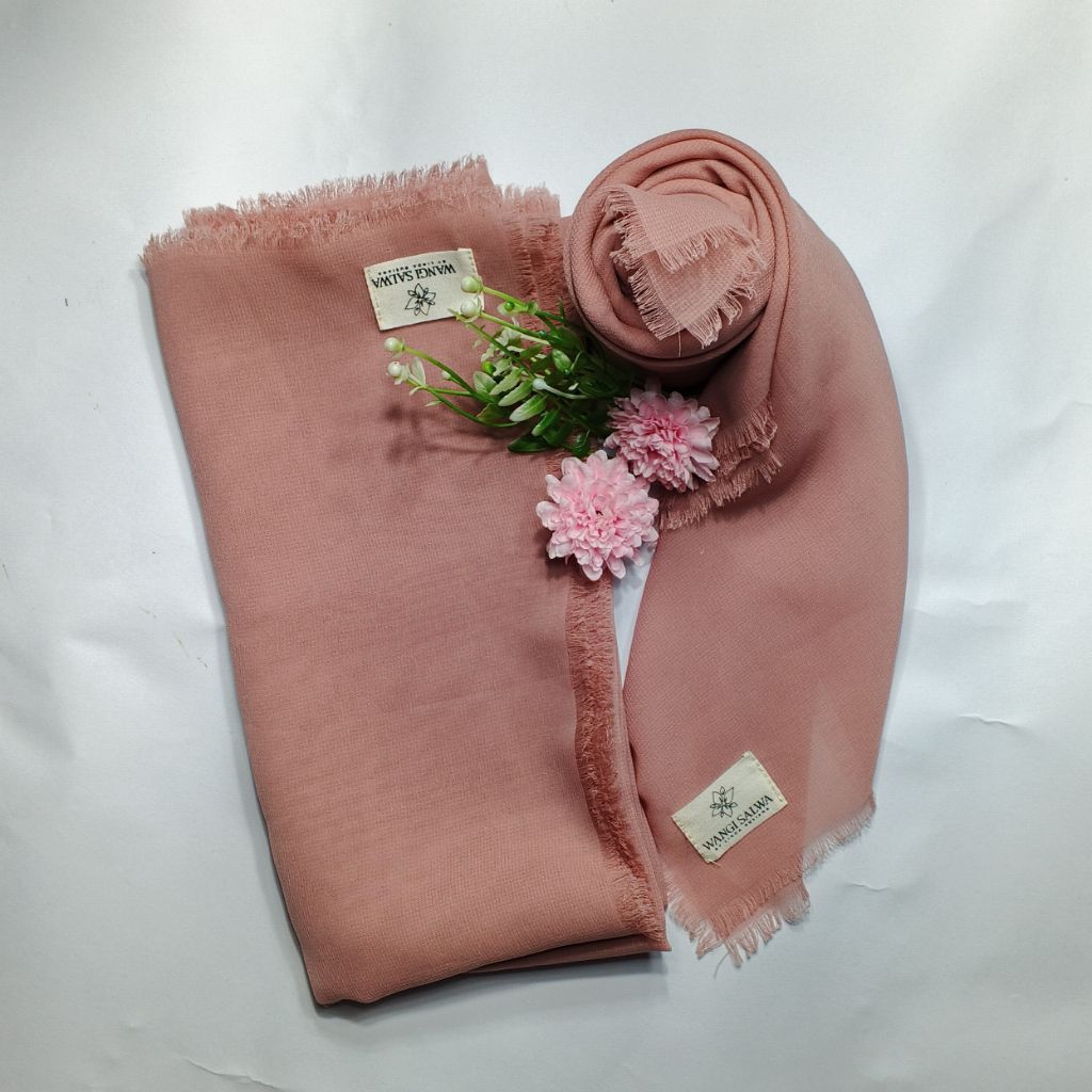 Hijab Segi Empat Polycotton (Warna Dusty Pink)