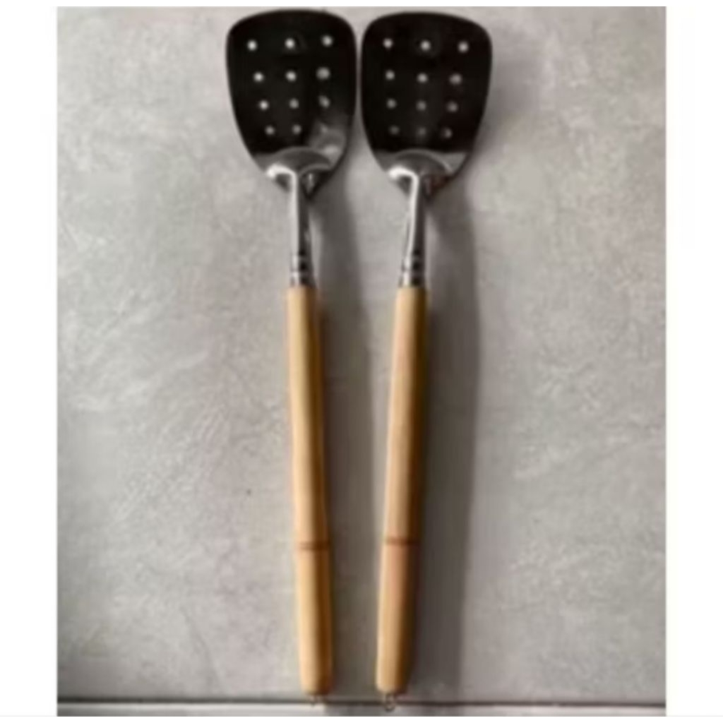 SPATULA KARAH PANJANG GAGANG KAYU/SOTIL GAGANG KAYU / SUTIL GAGANG KAYU / SUTIL