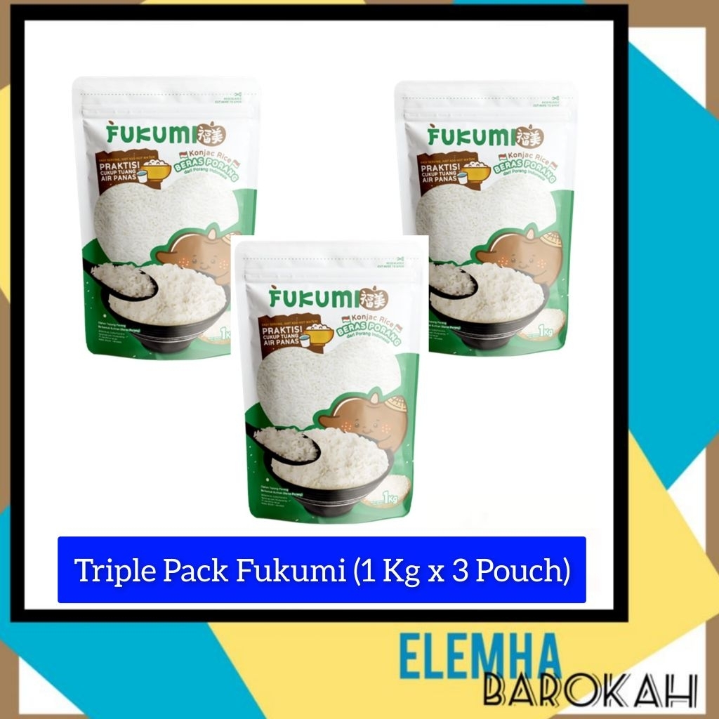 

Triple Pack Fukumi Beras Porang Pouch 1Kg 1 Kg x 3 Pouch