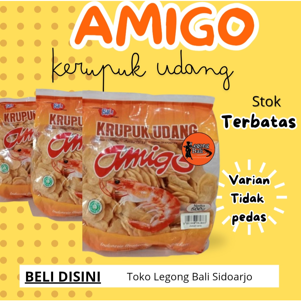 

Legong Bali Amigo Kerupuk Udang Mentah varian bentuk kecil Tidak Pedas KERUPUK LEGONG BALI SIDOARJO 500 gr