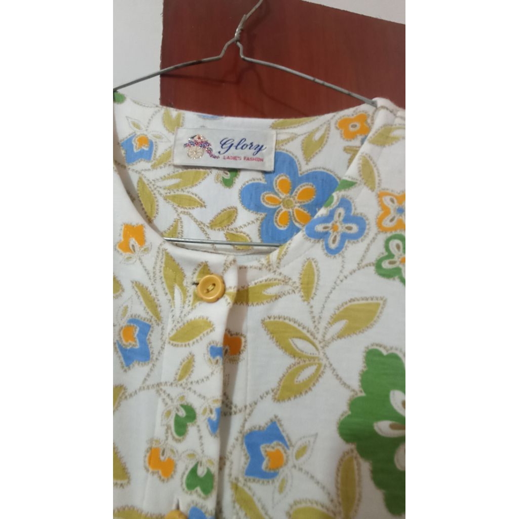 gamis bunga bunga bahan kaos tebal