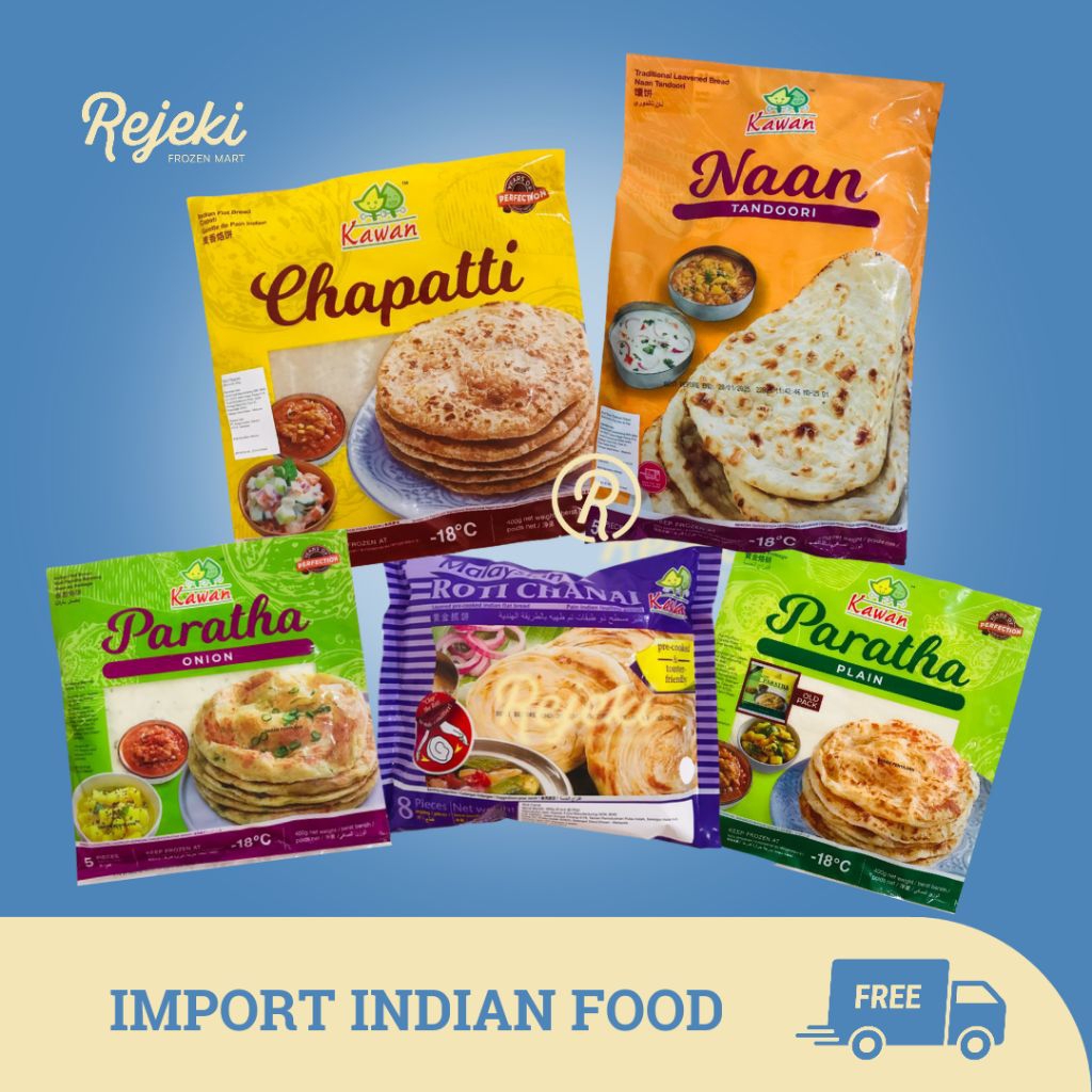 

Kawan Indian Food Paratha Chanai Canai Naan Tandoori Chapati - Rejeki Frozen