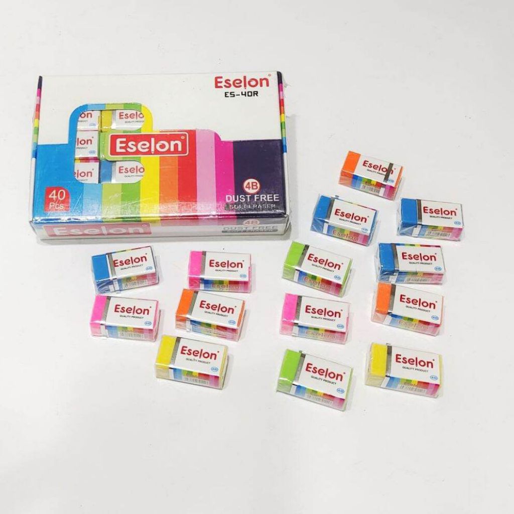 

1 PAK PENGHAPUS ESELON COLOUR || penghapus pencil