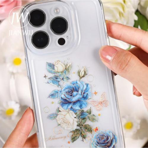 

Stiker Hologram Gold Flower In Bloom Series Sticker Waterproof Roses Vintage Gwiyeo 4 Lembar