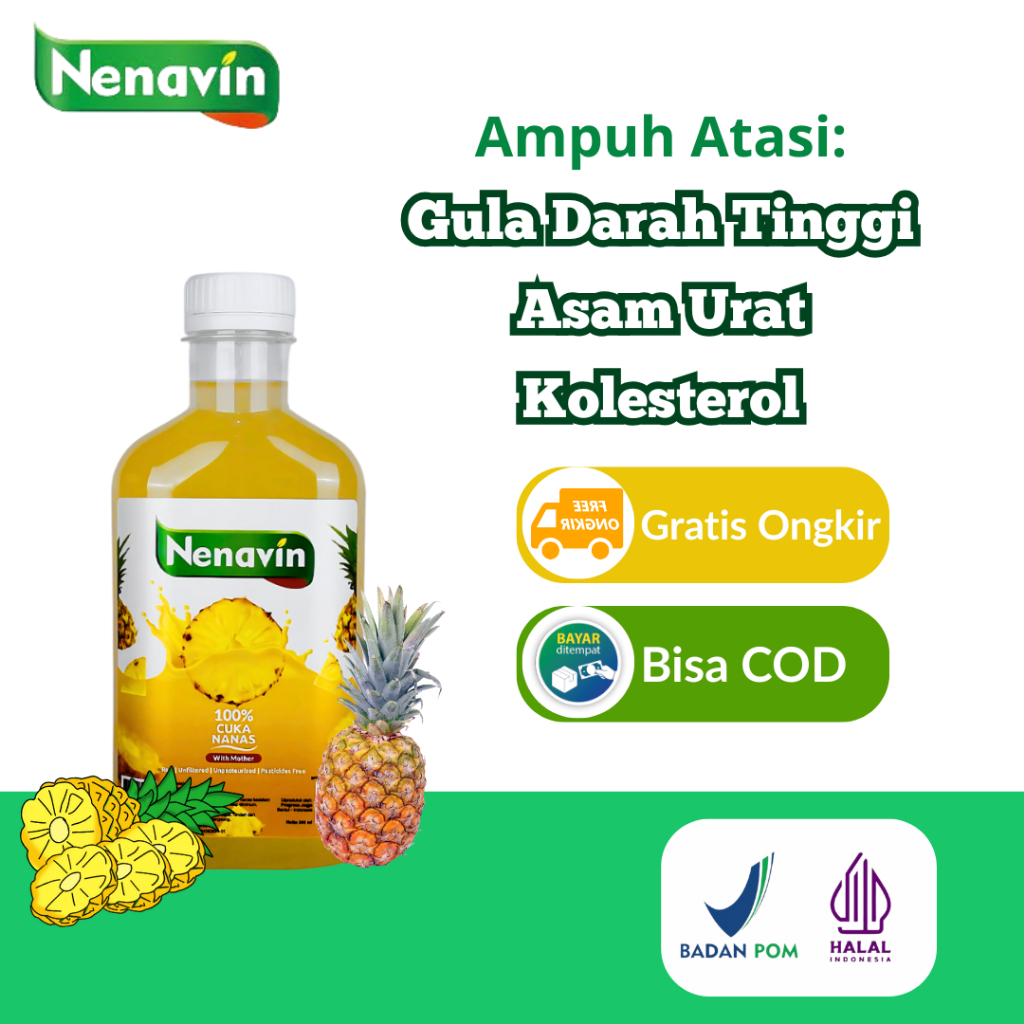 

Nenavin Cuka Nanas 100% Alami Original Bantu Permasalahan Diabetes dan Kolesterol