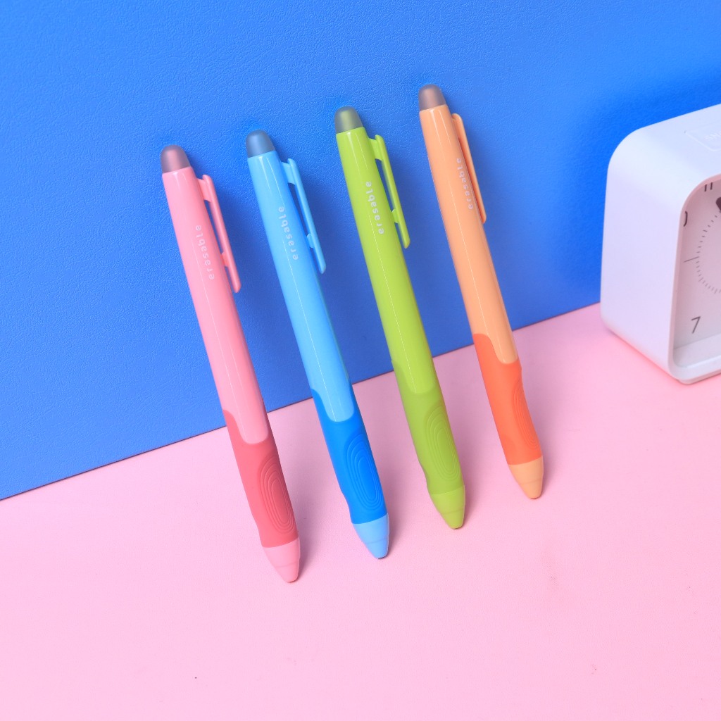 

[ONE's Stationery] Bantex Pulpen 0.5 mm Erasable Gel Pen Bisa Dihapus Tinta Hitam Soft Grip Warna Warni BG1024