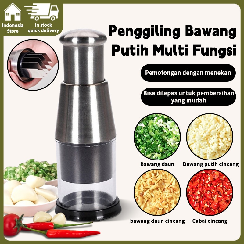 Pengepres Bawang Putih Multi-fungsi, Penghalus Bawang Putih Manual Dari Baja Tahan Karat,Pemotong Ba