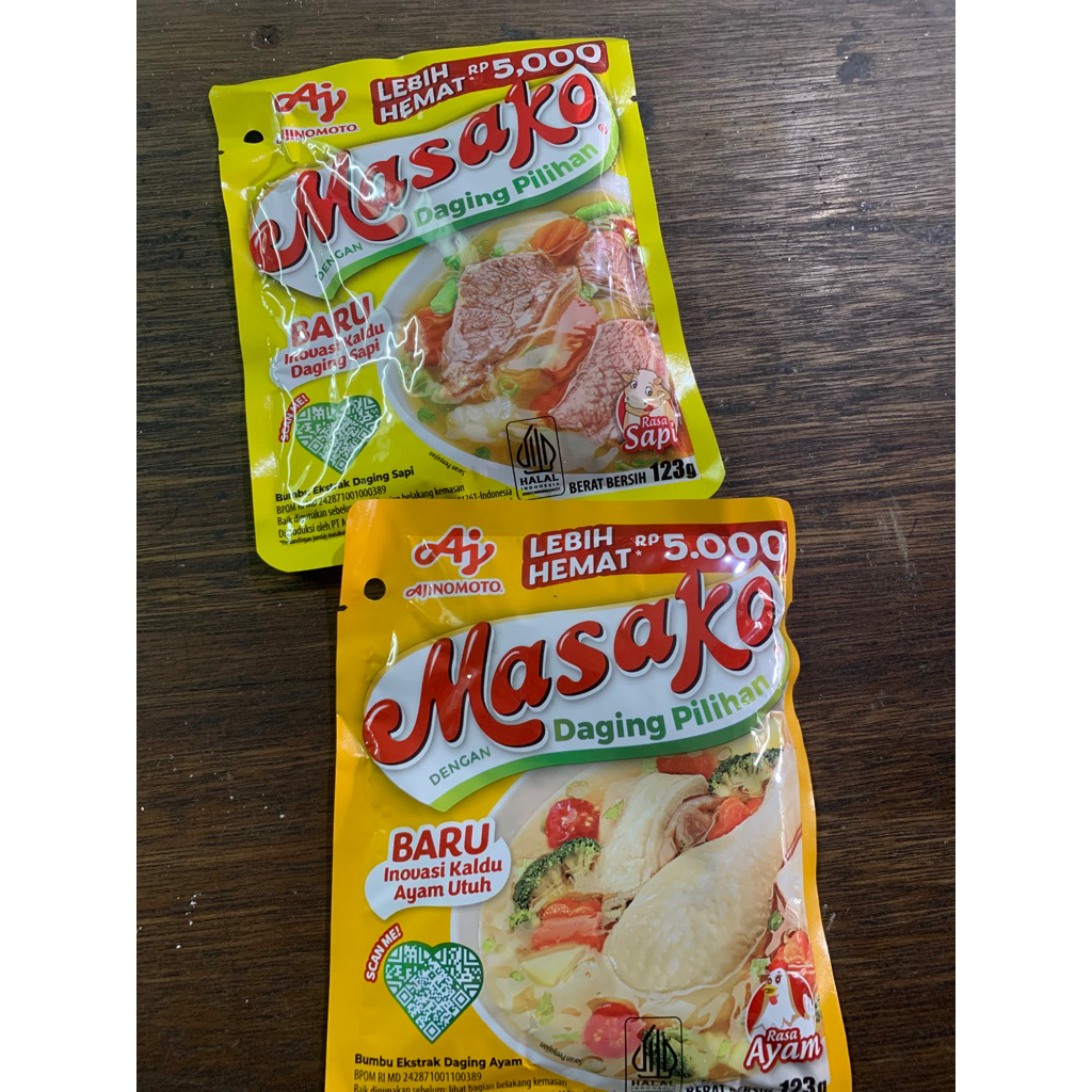 

Masako Ayam/Sapi 123 gram exp agustus 2026( per pcs)