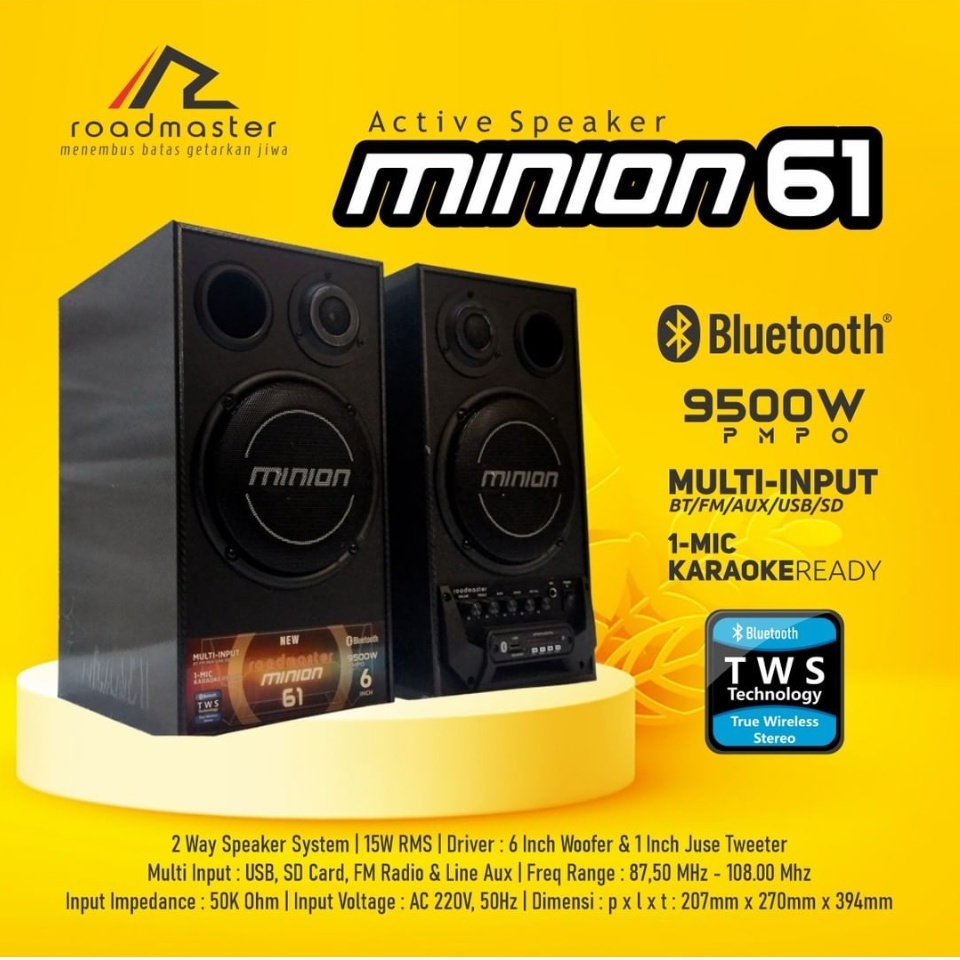 Speaker Aktif Roadmaster Minion 61 / Minion61 (Sepasang)