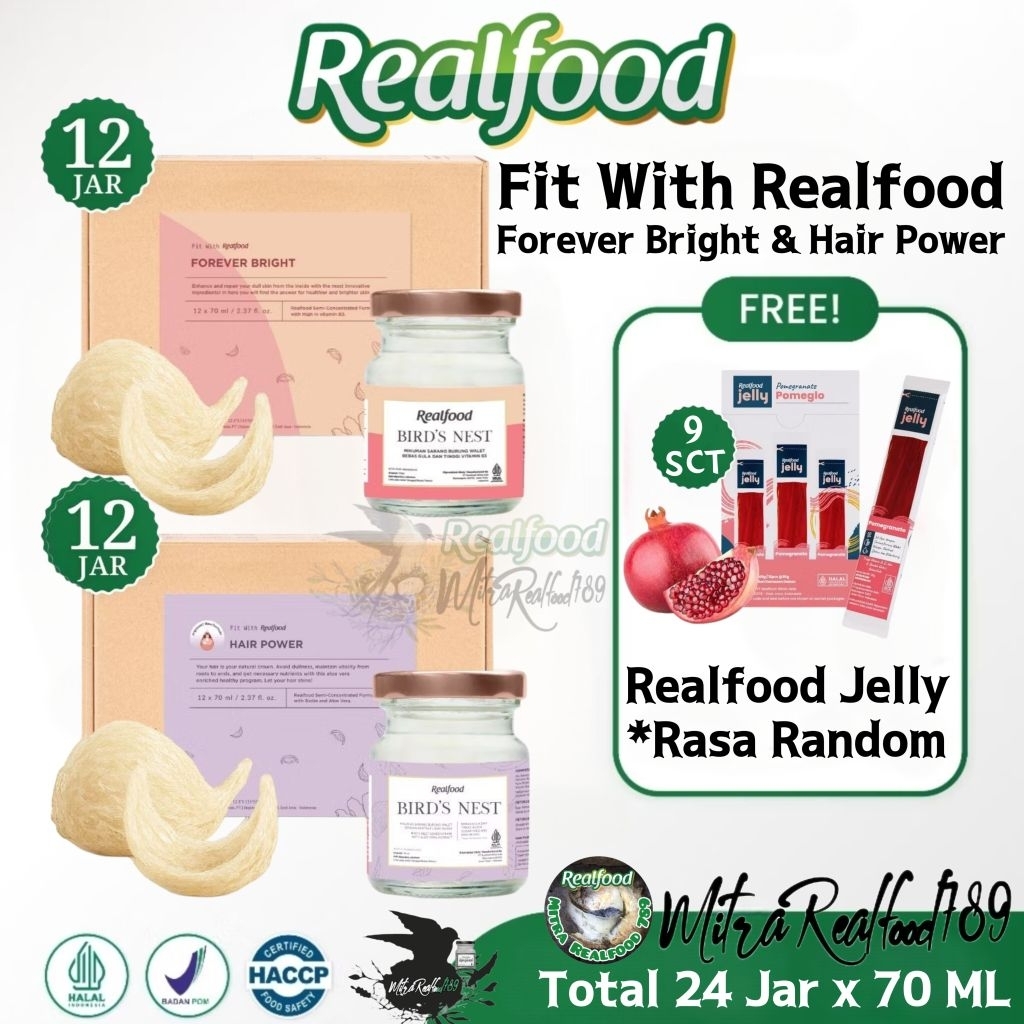 

Realfood Bundle Forever Bright + Hair Power 24 Jar ( Minuman Sarang Burung Walet )