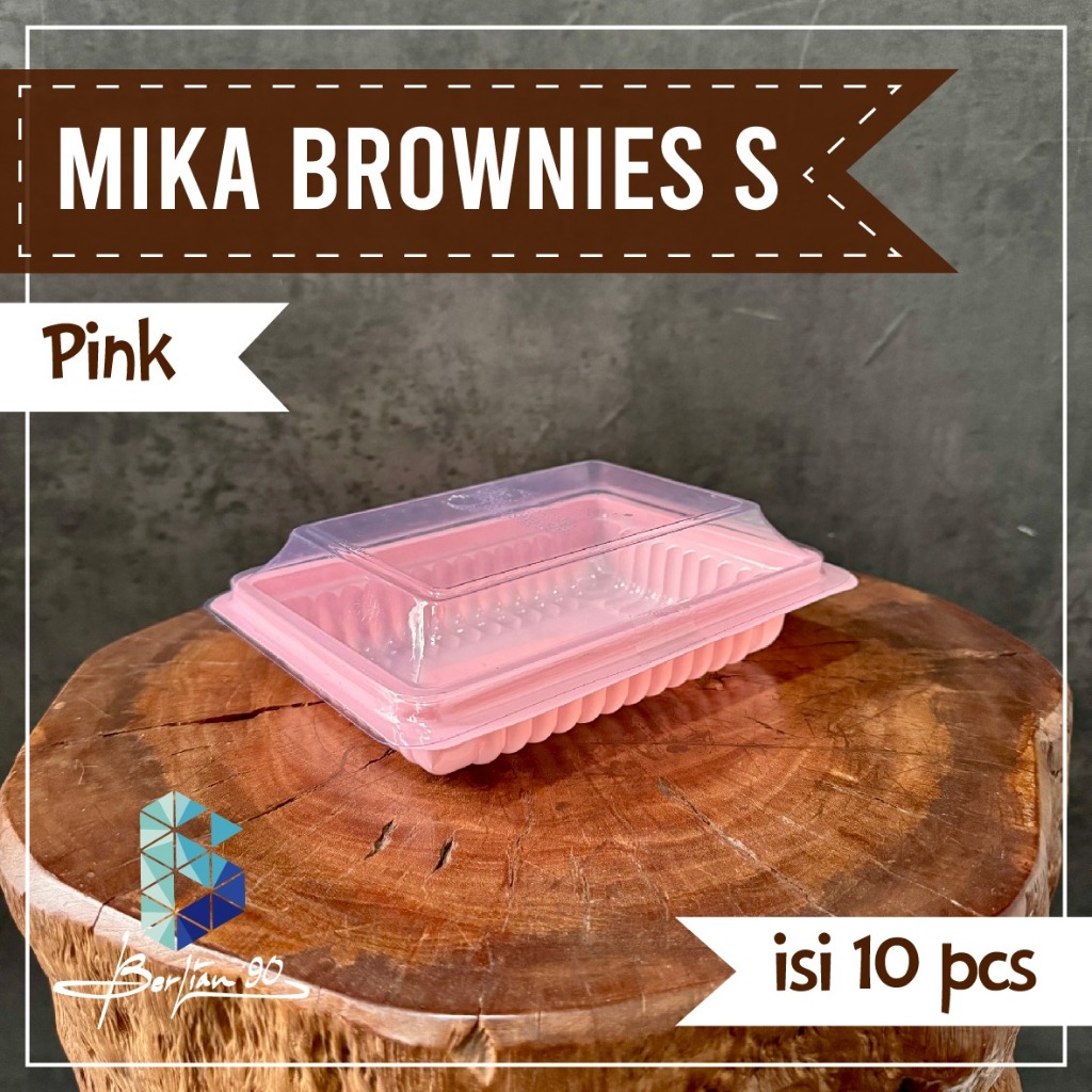Mika brownies pink mika brownies + tutup mika brownies mini isi 10