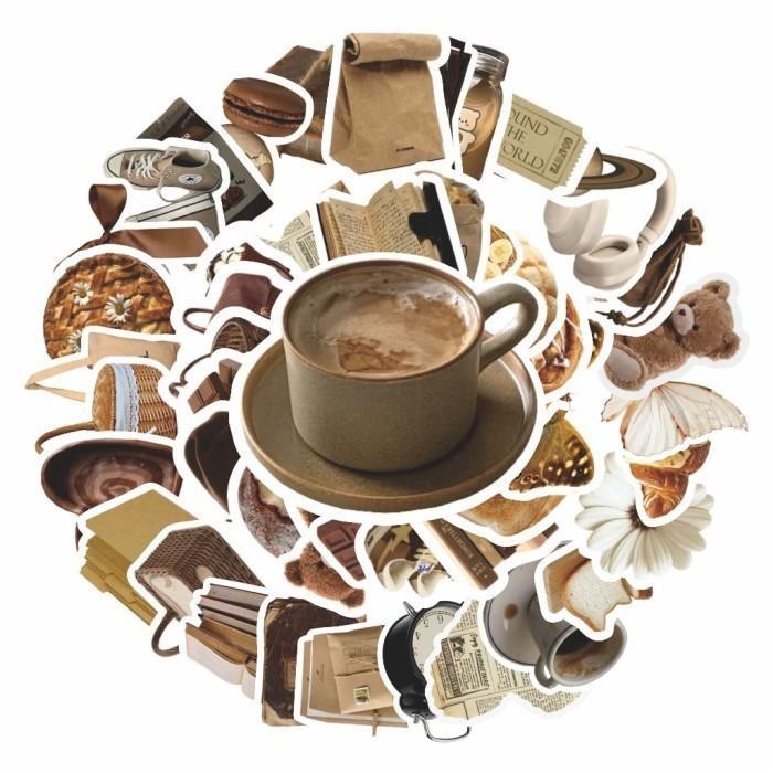 

Stiker Tempel Gambar Isi 50 Pcs Ins Style Korean Simple 90s Lucu Keren Aesthetic Diy Sticker