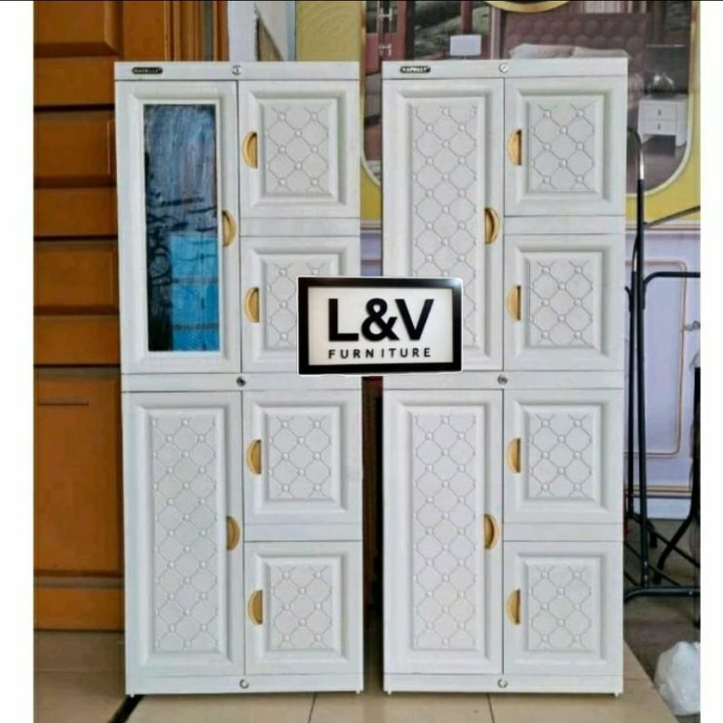 Napolly Lemari Plastik 4 Tingkat Kaca