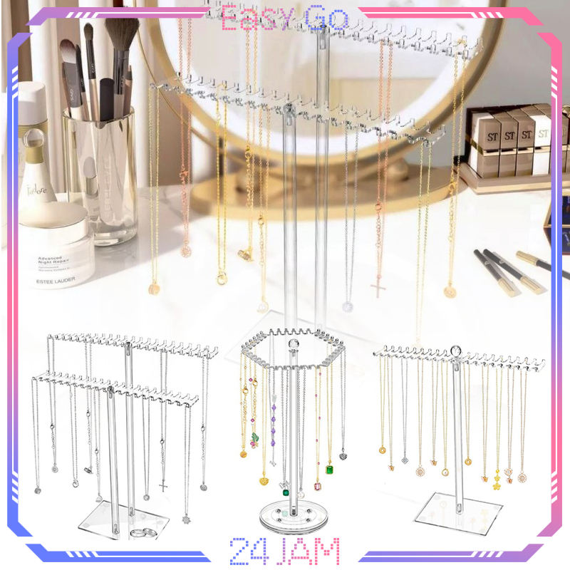 Display Kalung Putar Tempat Perhiasan Kalung Tempat Gelang Perhiasan Rak Kalung Gantung Display Anti