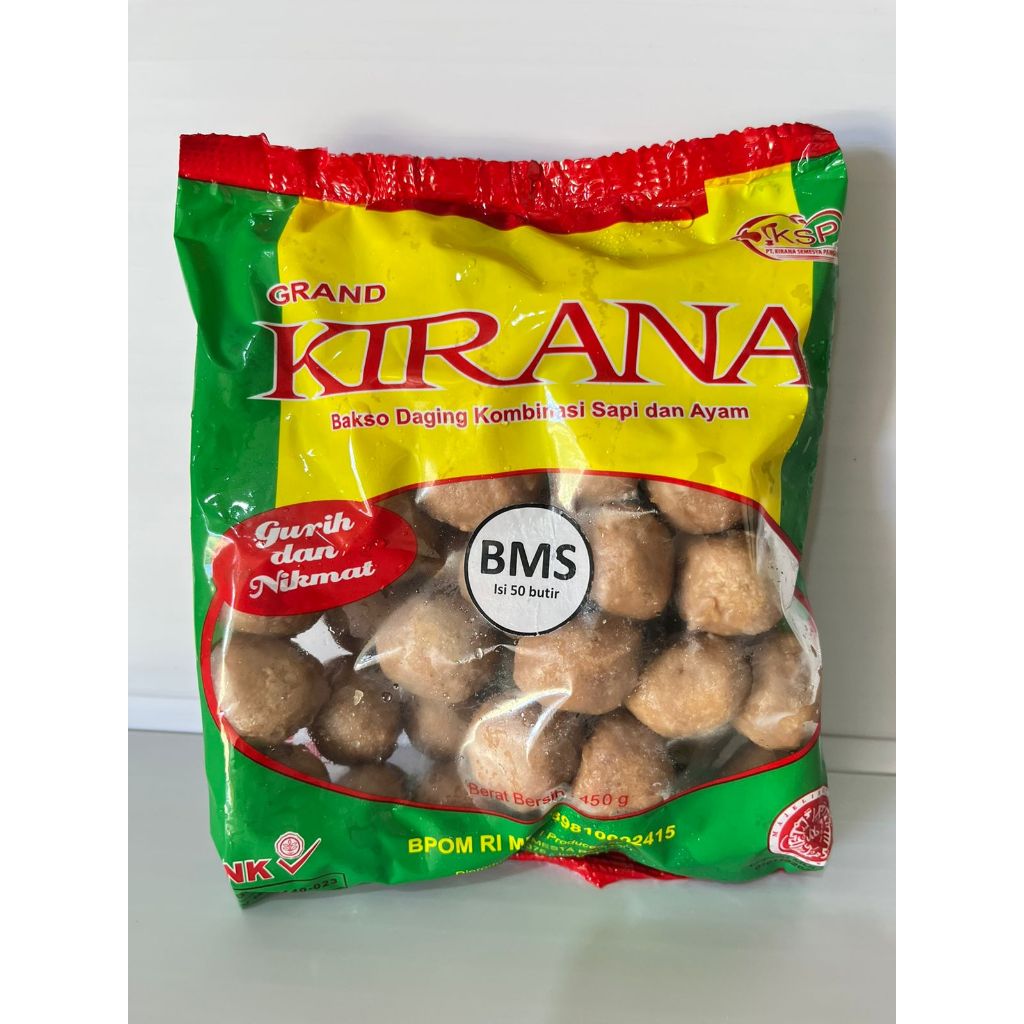 

Kirana Bakso Sapi Kemasan Hijau 500gr 50 butir