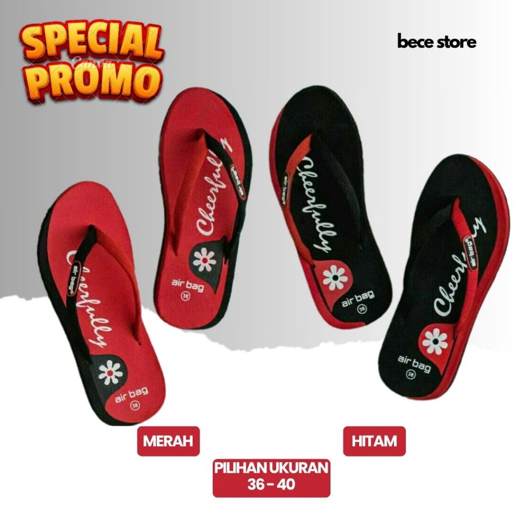 PROMO Sandal Wanita Santica Cheerfully Airbag Premium Ukuran 36 37 38 39 40
