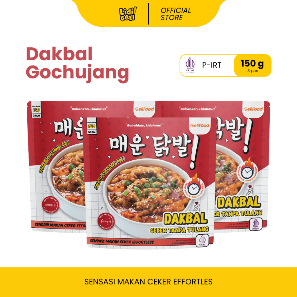 

Geli Food - Paket Kombo 3 Pack Series Dakbal Ceker Tanpa Tulang Saos Gochujang