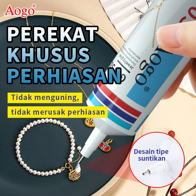 

Aogo Lem Khusus Perhiasan/Transparan & Kuat/Untuk Batu Permata, Mutiara & Aksesoris