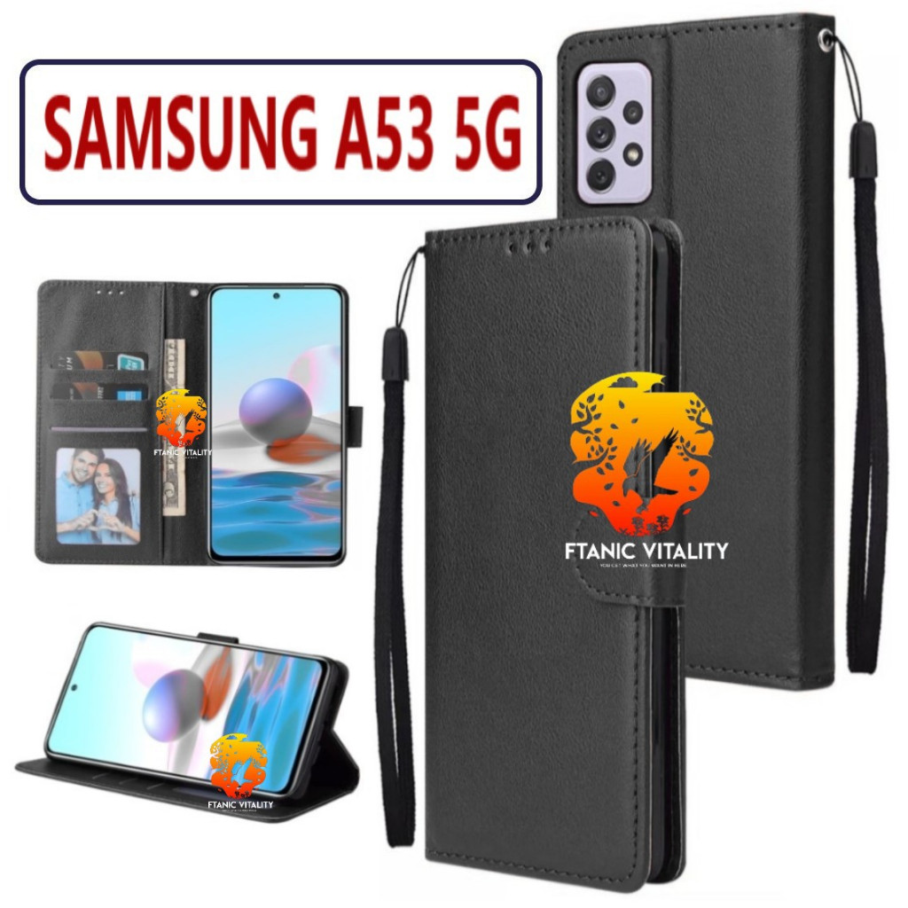 FLIP LEATHER CASING SAMSUNG A53 5G CASE KULIT FLIP WALLET LEATHER DOMPET KULIT PREMIUM SARUNG BUKA T