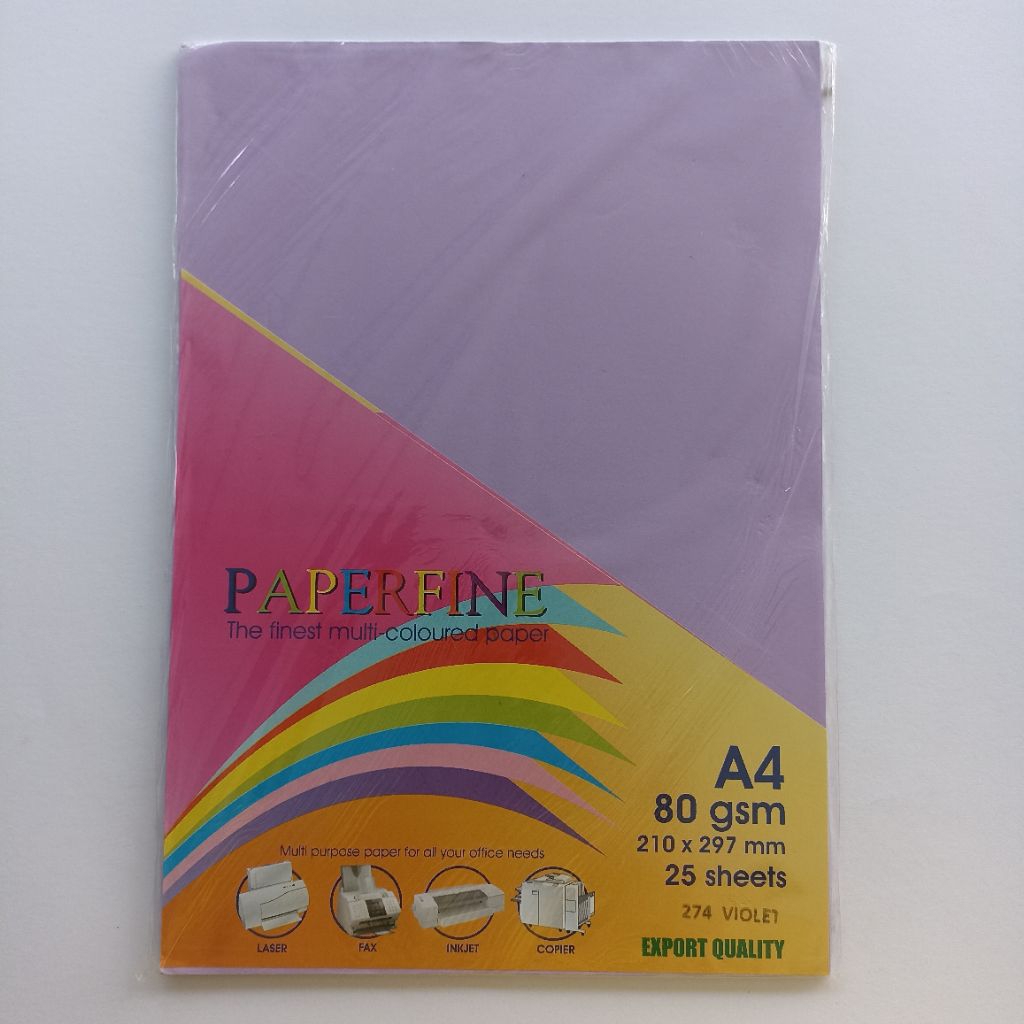 

Paperfine A4 274 Violet | Kertas A4 Warna Violet | Hvs A4 80 gsm | Paper Color 210X297mm