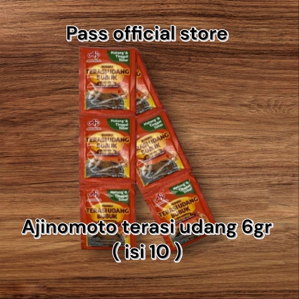 

Ajinomoto Terasi udang 6gr renceng (isi 10 pcs)