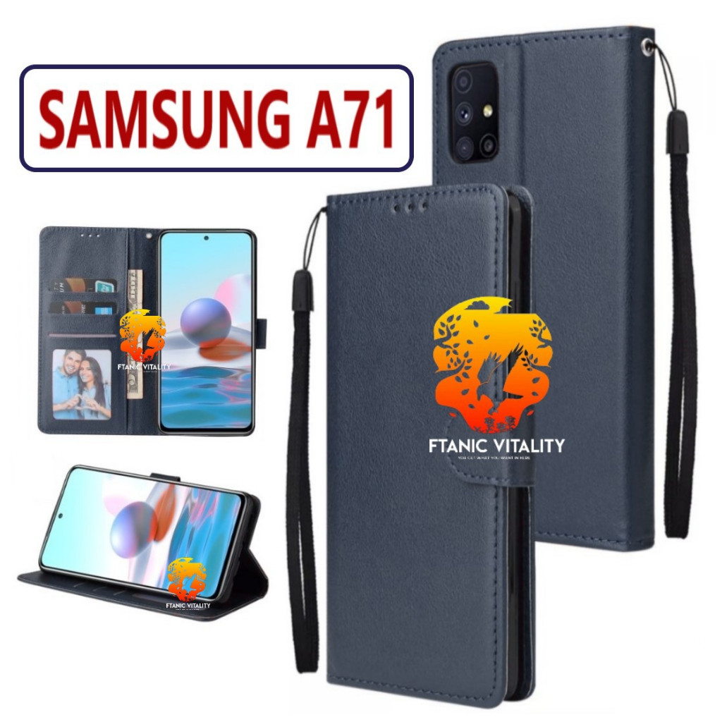 FLIP LEATHER CASING SAMSUNG A71 CASE KULIT FLIP WALLET LEATHER DOMPET KULIT PREMIUM SARUNG BUKA TUTU