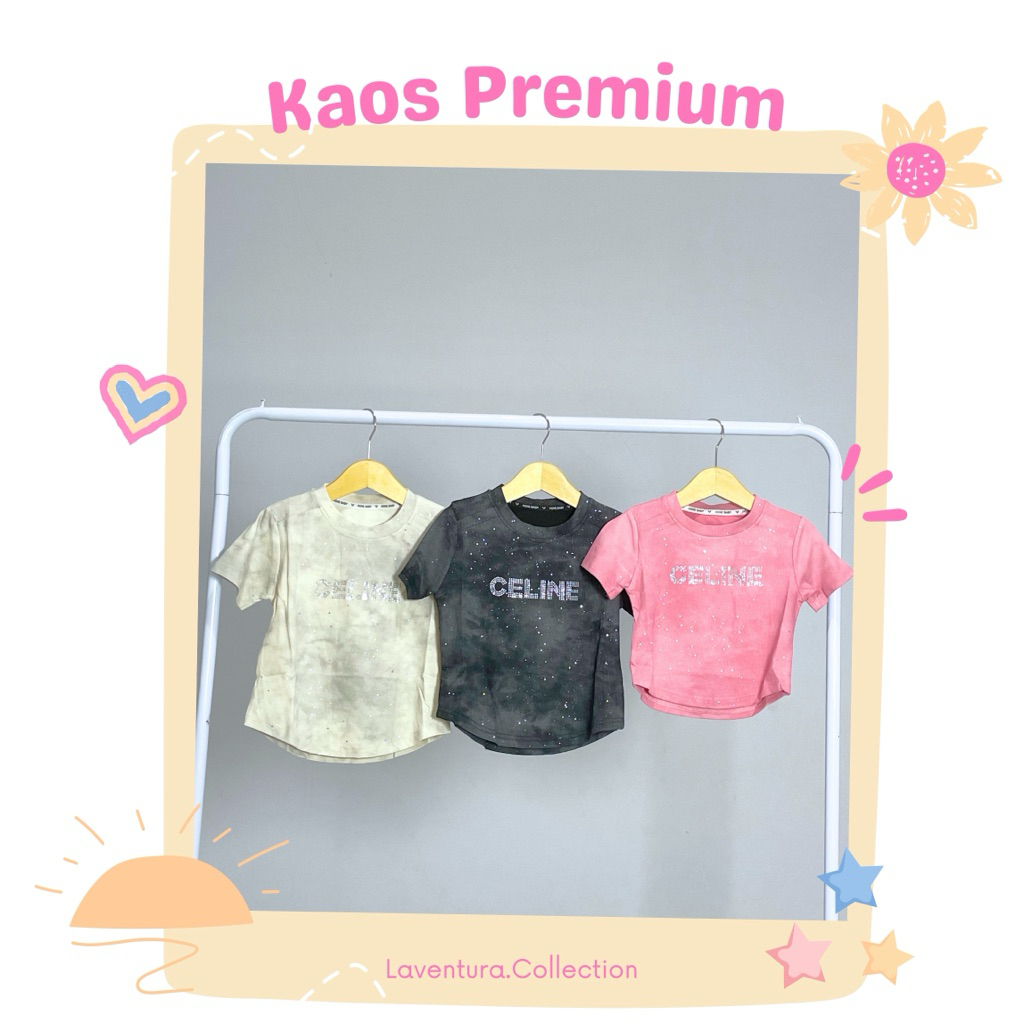 Kaos Import Anak Perempuan (Usia 5–8 Tahun) – Premium Quality | Celin*