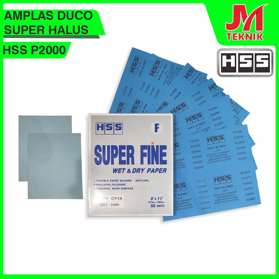 

HSS Amplas Duco Super Halus GRIT P2000 Waterproof Kertas Gosok 230MMX280MM Type CP38