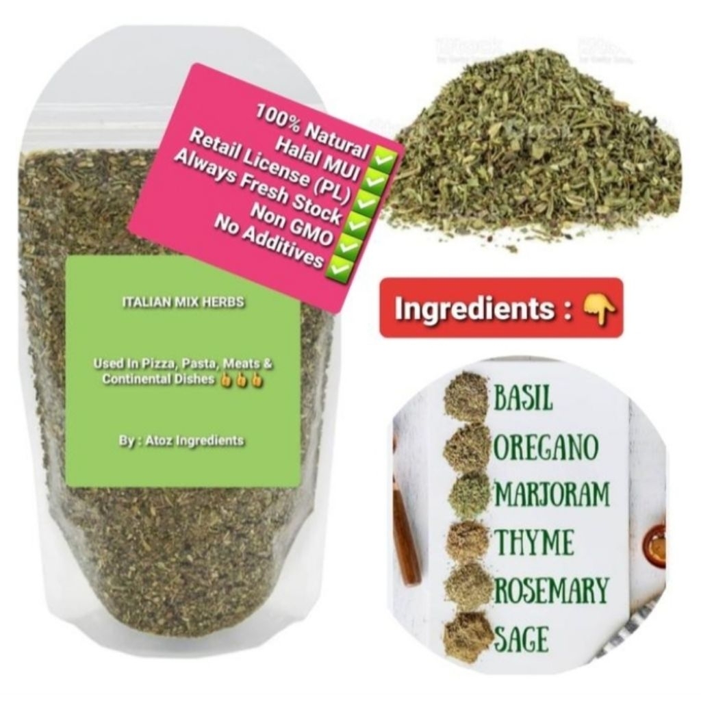 

Italian Mix Herbs Premium Grade 250gram