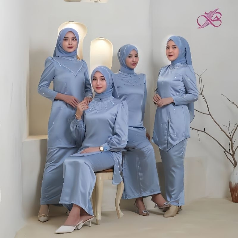 Fayra Baju Bridesmaid Wanita Kebaya Wisuda Modern Dress Pesta Setelan Kondangan Kekinian