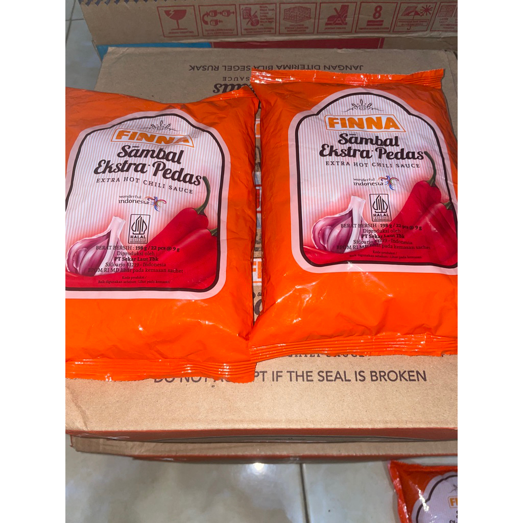 

1 Dus Finna Sambal Sachet Sambal Extra Pedas Sachet isi 24 bungkus