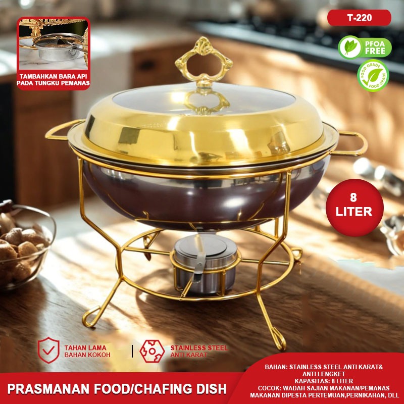 Warmer Square Pan Chafing Dish Tebal Tempat Pemanas Makanan Prasmanan Jumbo 2 Kompor Api Wadah Saji