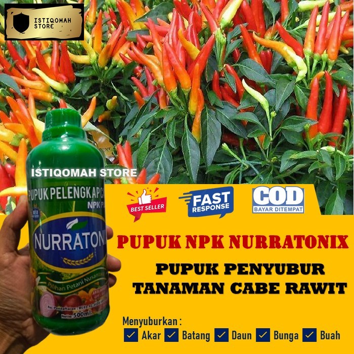 Pupuk Penyubur Tanaman Cabe Rawit Super Lebat Terbaik NPK NURRATONIX 500ML Pupuk Cair Cabe Rawit Boo