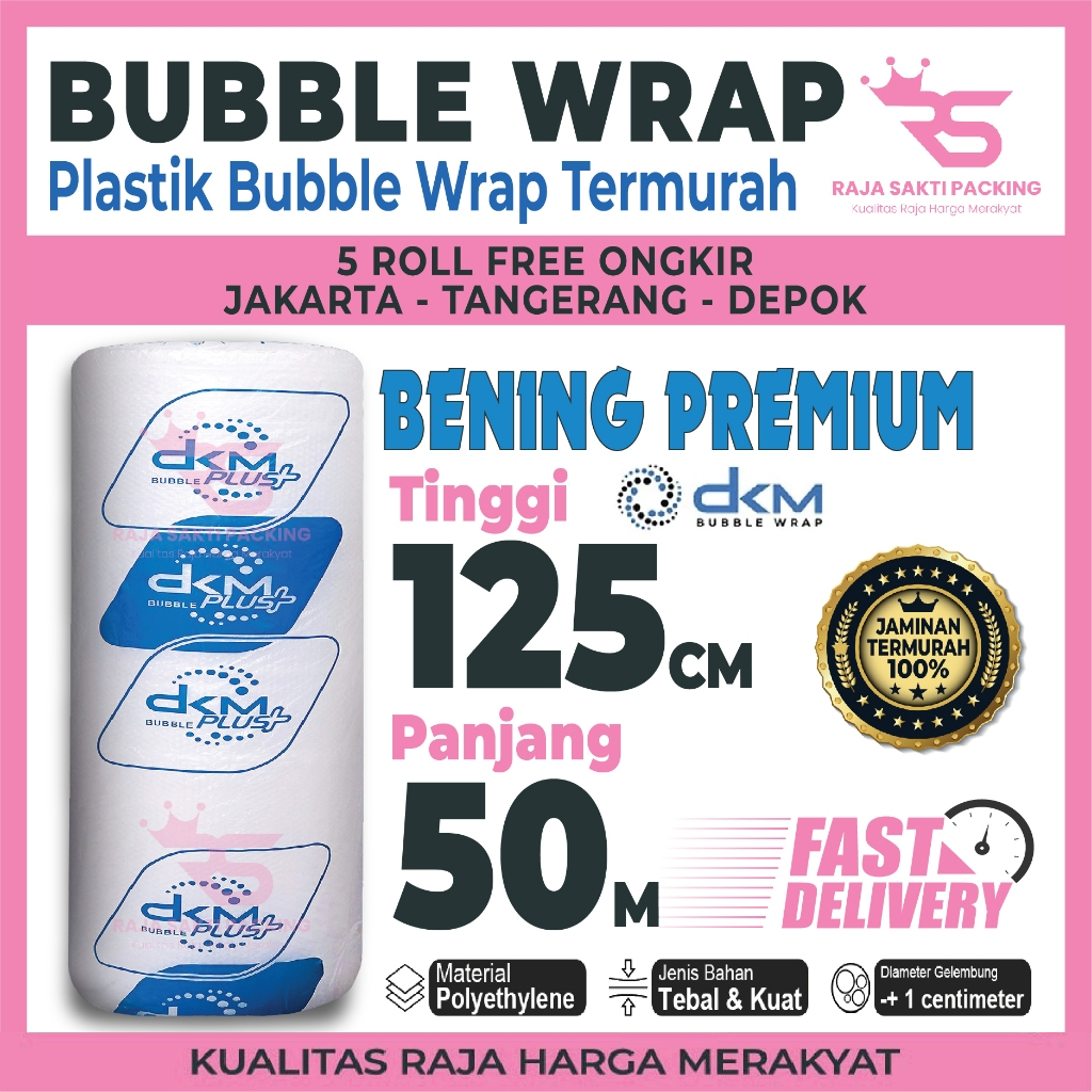 

Plastik Bubble Wrap Bening Biru Premium 125CM X 50M Bubble Wrap DKM PLUS Buble Wrap Rusfet Bening Premium Termurah