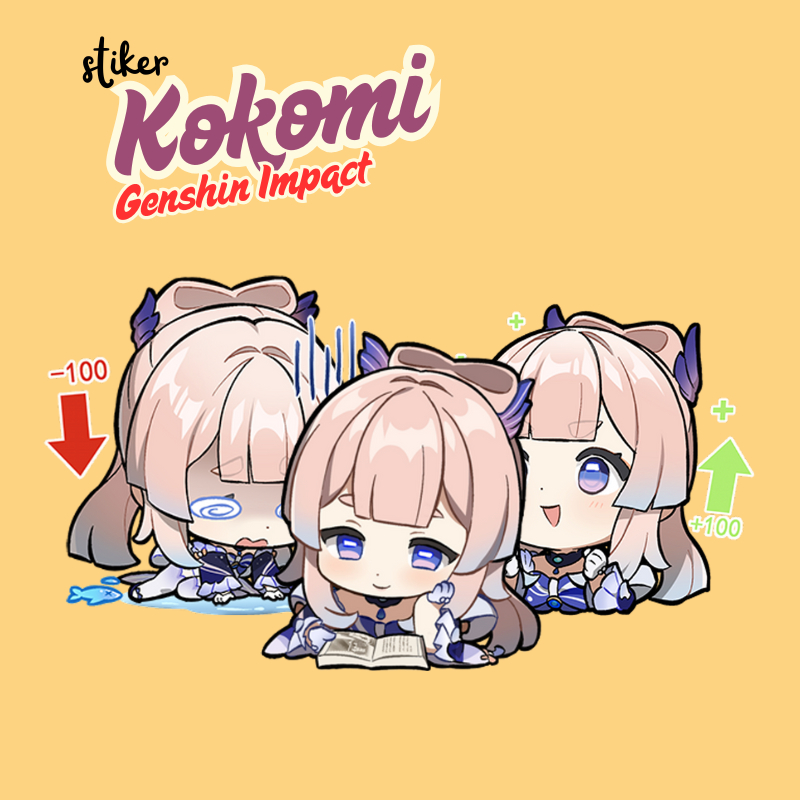 

Stiker Kokomi Genshin Impact | Sticker Merch Genshin Impact Kokomi Vinyl Glossy Anti Air