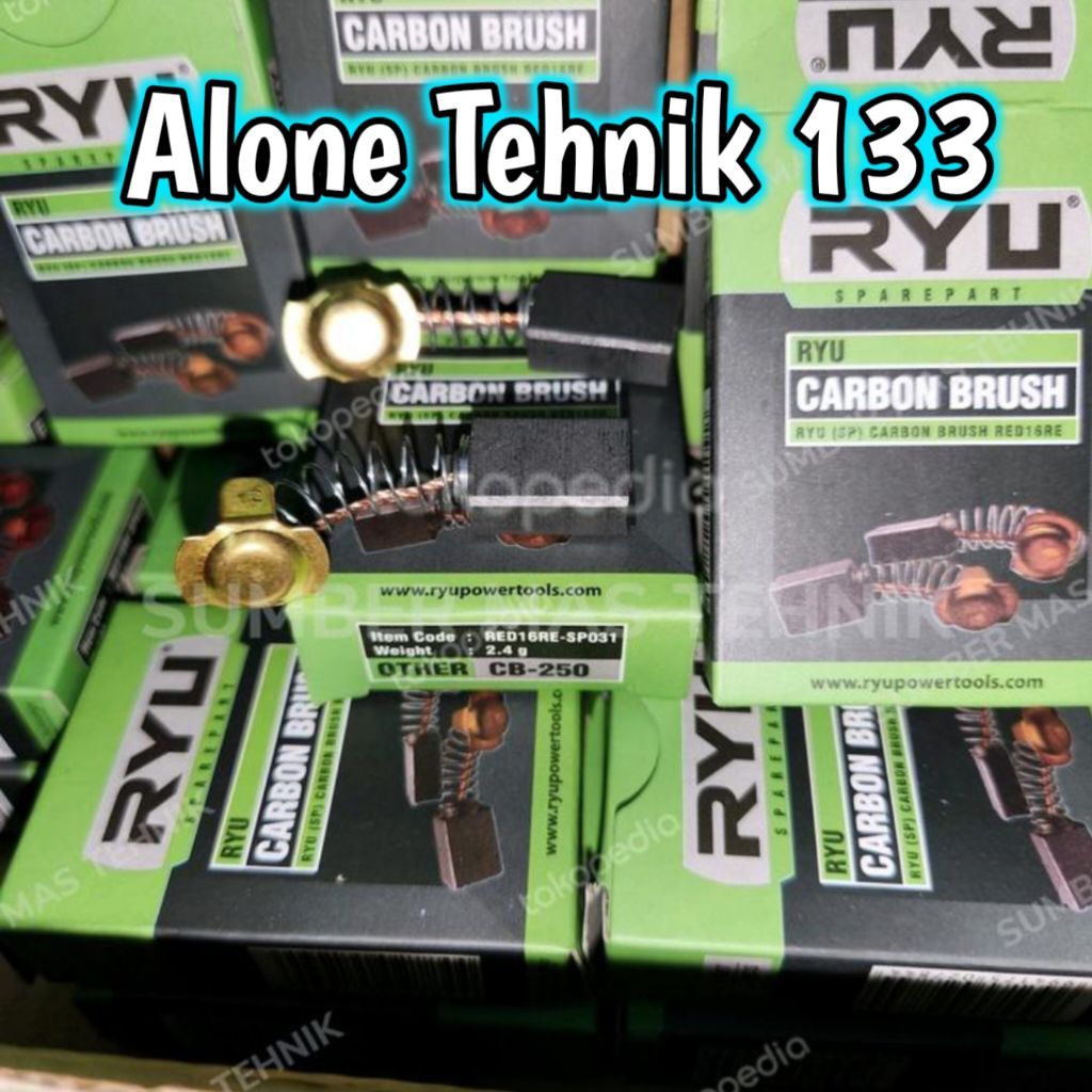 CARBON BRUSH RYU RED16RE UNTUK MESIN BOR 16MM SPUL ARANG MESIN BOR RYU 16MM RED 16 RE RYU