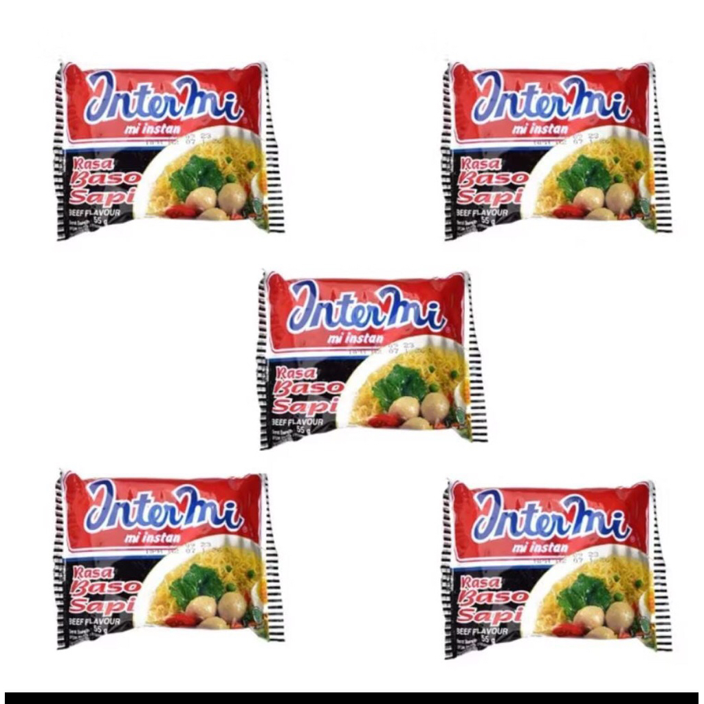 

Intermi Mie Baso Sapi Mie Instant Kuah 5 pcs 55 gr