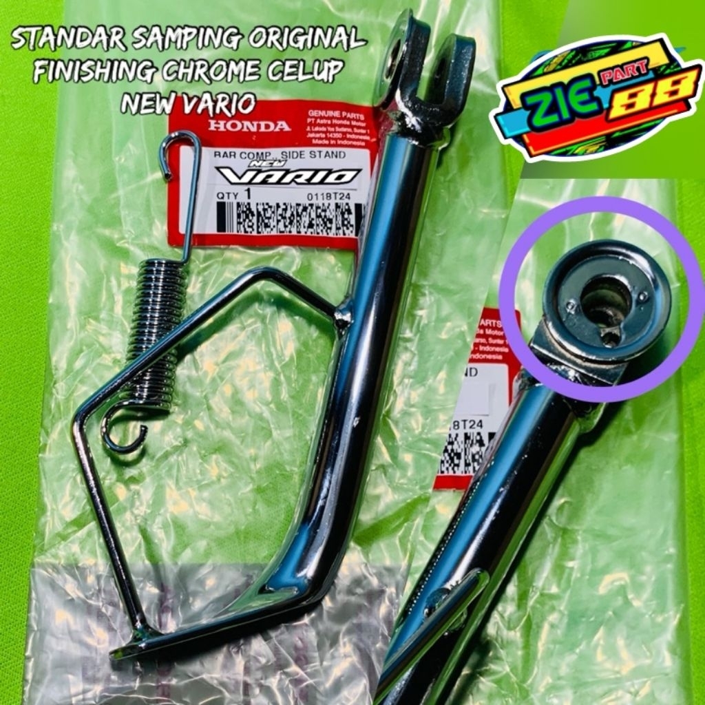 Standar Samping Satu CHROME New VARIO 125 150 K2V ring 14 dengan ring lubang sensor chrome