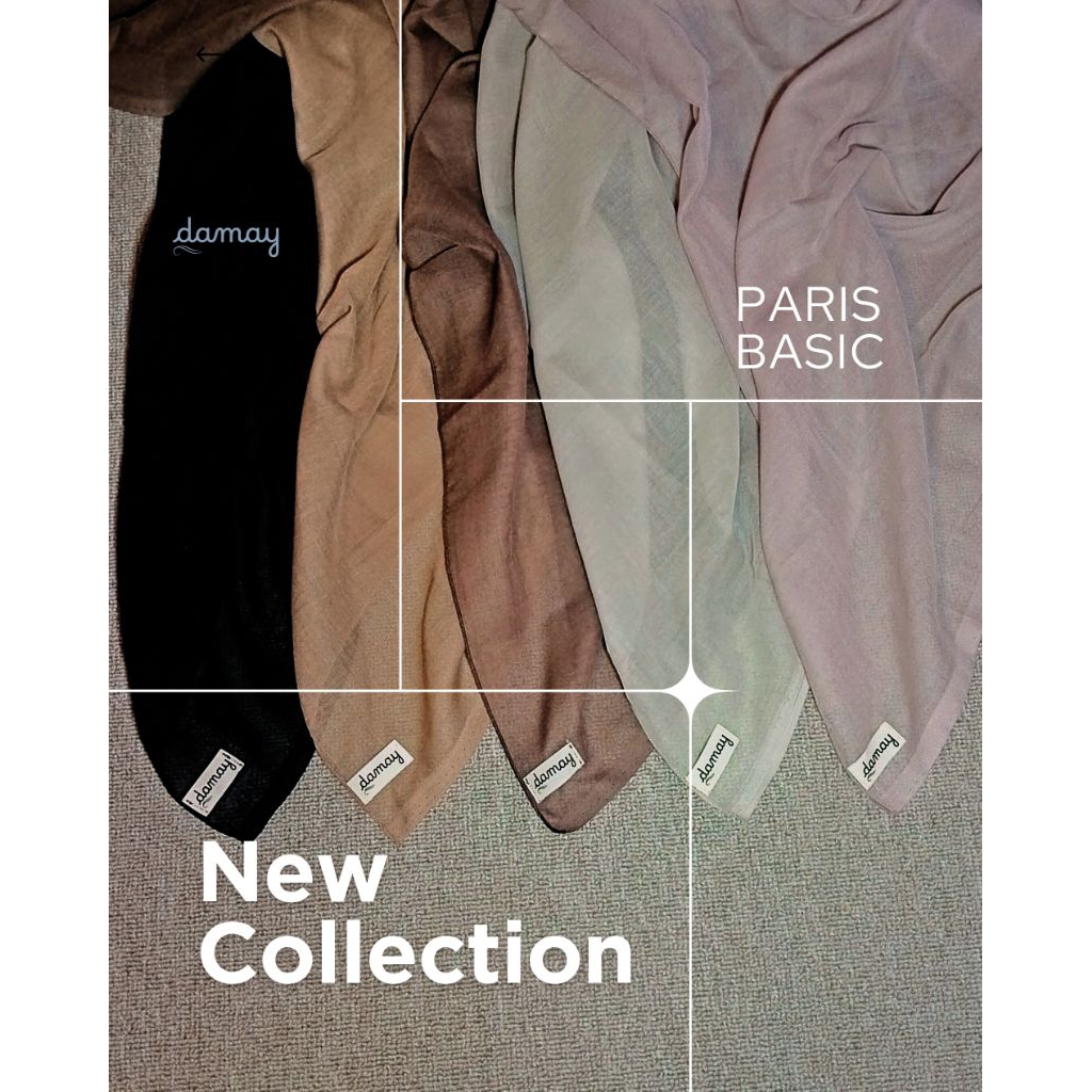 PARIS BASIC/Kerudung Segiempat/Hijab Paris/Bahan Paris