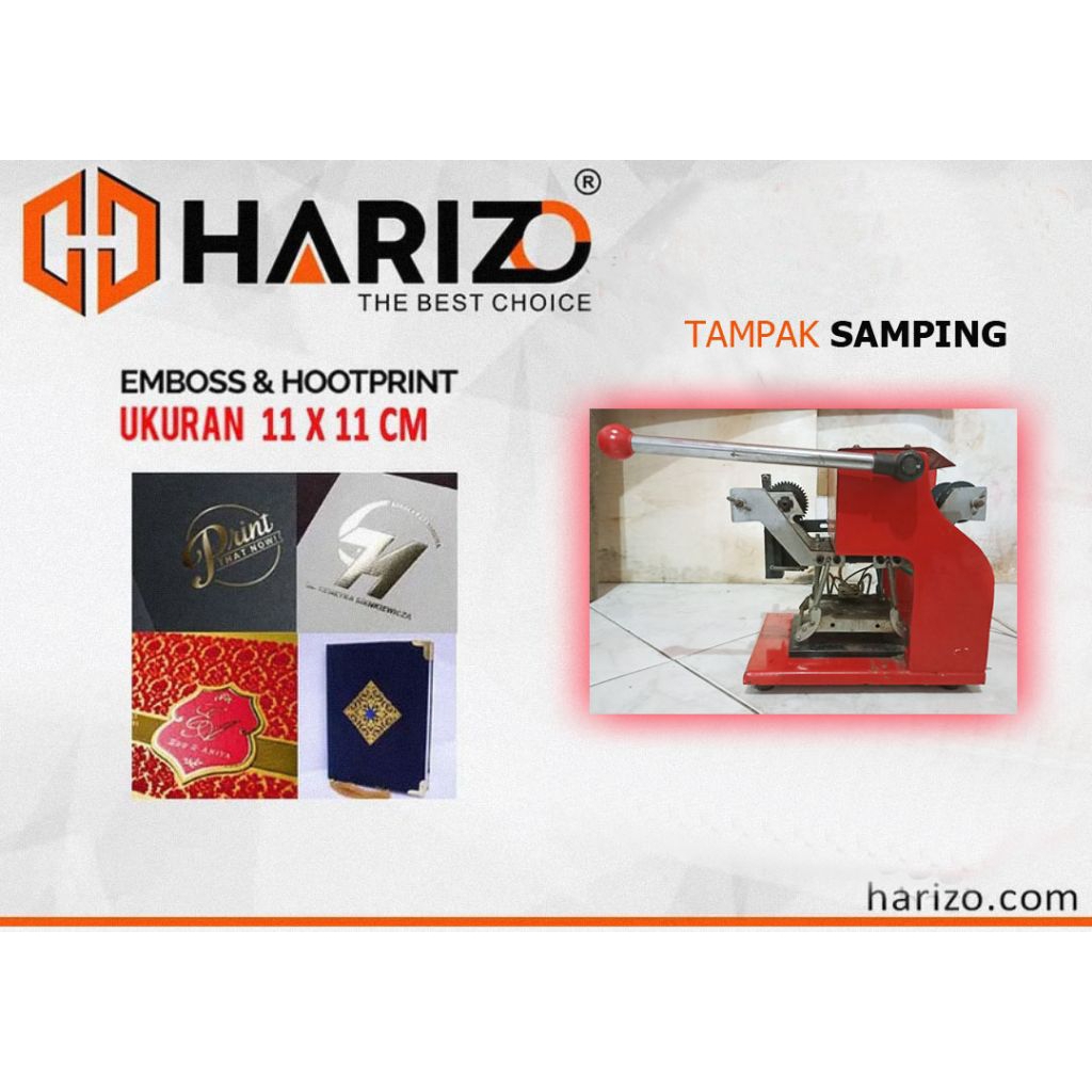 Mesin Hot Print  Emboss foil (hotstamp)
Harizo Original

Alat Stamping Poly, Foil Emas, Kulit, kerta