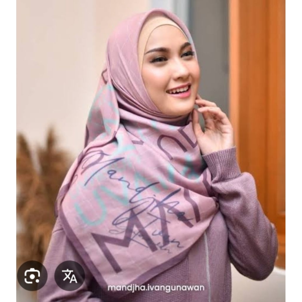 Mandjha Hijab Ivan Gunawan Fashion Original Scarf Perfect Purple Monogram,Ready Exotic,Lady,Mono Cro