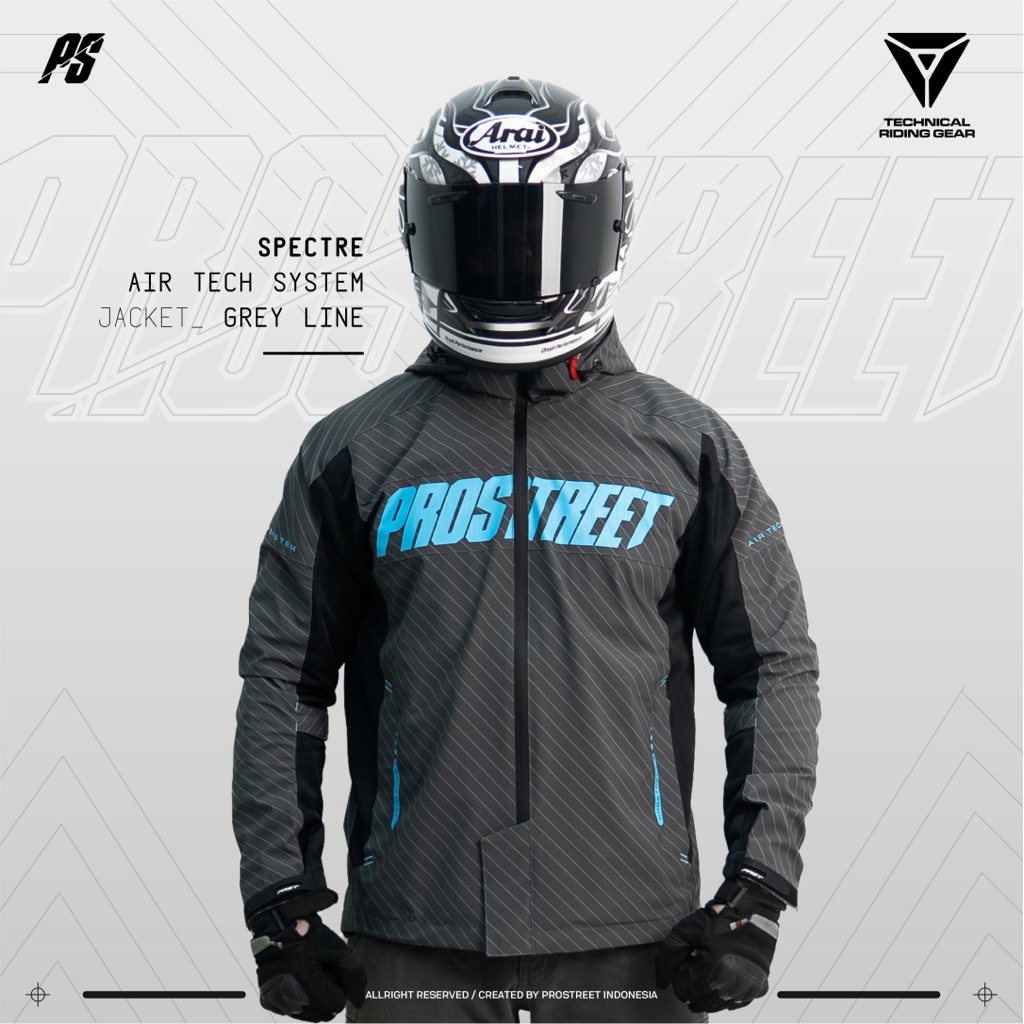 JAKET PROSTREET SPECTRE AIR TECH SYSTEM GREY LINE ORIGINAL